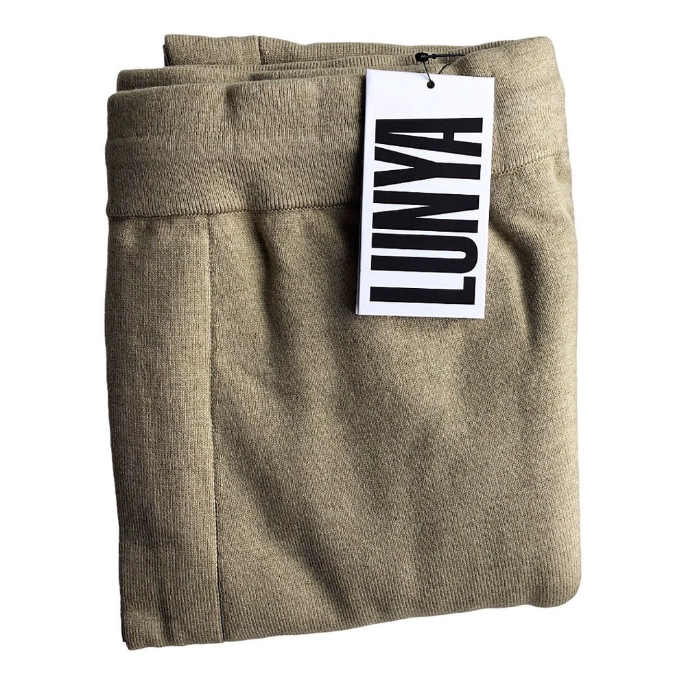 Nwt Lunya Silk And Cotton Soft Green Track Jogger Pants - Picture 3 of 8